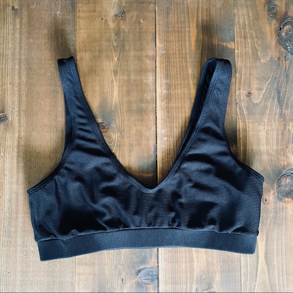 Missguided black swim bikini top